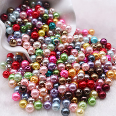 Pērļu krelles, jauktas 3/4/5/6/8/10 mm apaļas imitācijas pērles ar caurumu Pērles juvelierizstrādājumu izgatavošanai DIY krelles amatniecības piederumi 10g