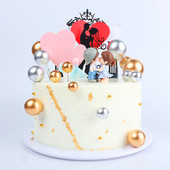 10 gab. Bumbiņu kūku pildītājs Dzimšanas dienas ballīšu piederumi Dekorācijas bērniem Pieaugušo kūkas dekors Zelta zils Rozā kūku kūciņu pildījums