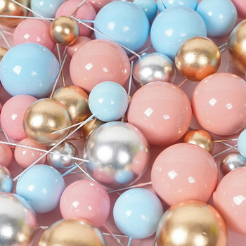 10 τμχ Τούρτα με μπάλα Είδη για πάρτι γενεθλίων Διακοσμητικά κέικ για ενήλικες Χρυσό μπλε ροζ κάλυμμα για cupcake