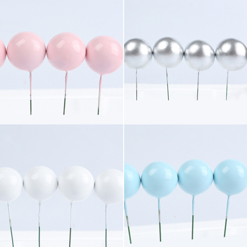 10 gab. Bumbiņu kūku pildītājs Dzimšanas dienas ballīšu piederumi Dekorācijas bērniem Pieaugušo kūkas dekors Zelta zils Rozā kūku kūciņu pildījums