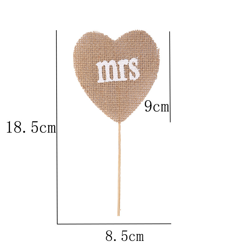18,5 cm* 8,5 cm pāris kāzu DIY Dekoratīvās audekls karoga kūka Love Dekorēšanas karogi Kāzu ballīte MR.MRS. Kūku dekorēšanas karogi