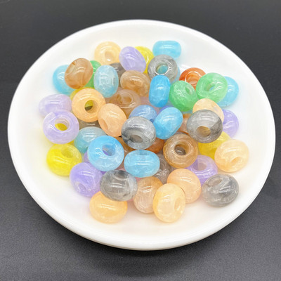 20gab 15x9mm jaukšanas krāsa Liels caurums akrila krelles vaļīgas starplikas sliekšņa aplis krelles kaklarota rokassprādze kulonu rotaslietas izgatavošana #Ro