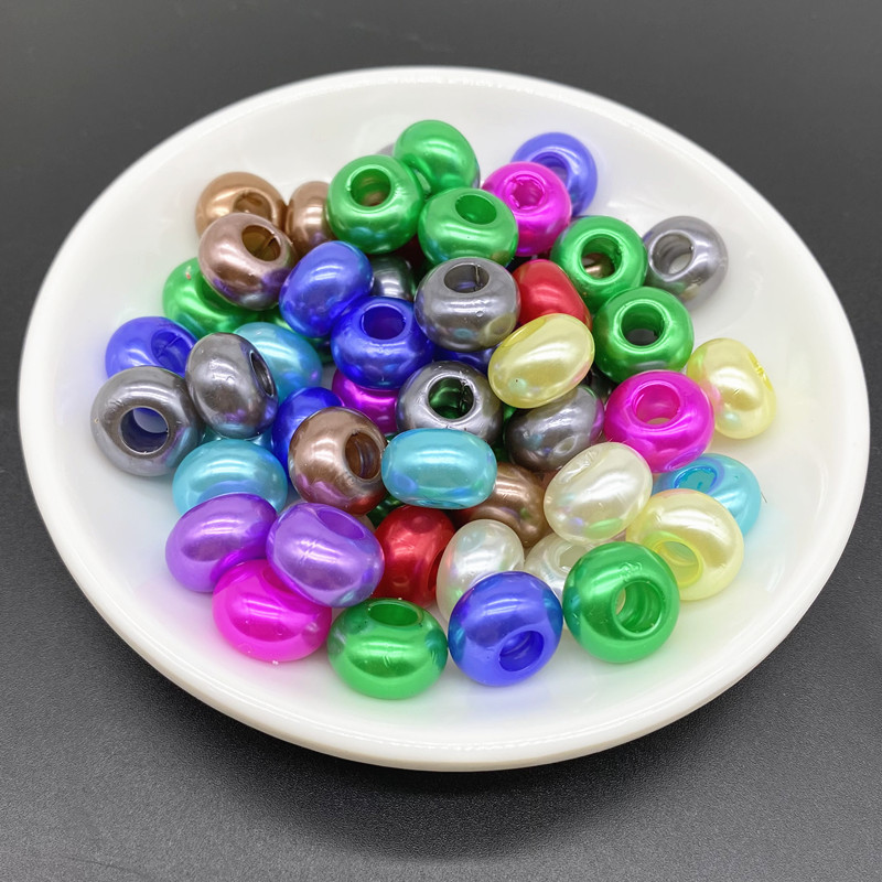 20gab 15x9mm jaukšanas krāsa Liels caurums akrila krelles vaļīgas starplikas sliekšņa aplis krelles kaklarota rokassprādze kulonu rotaslietas izgatavošana #Ro