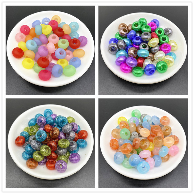 20gab 15x9mm jaukšanas krāsa Liels caurums akrila krelles vaļīgas starplikas sliekšņa aplis krelles kaklarota rokassprādze kulonu rotaslietas izgatavošana #Ro