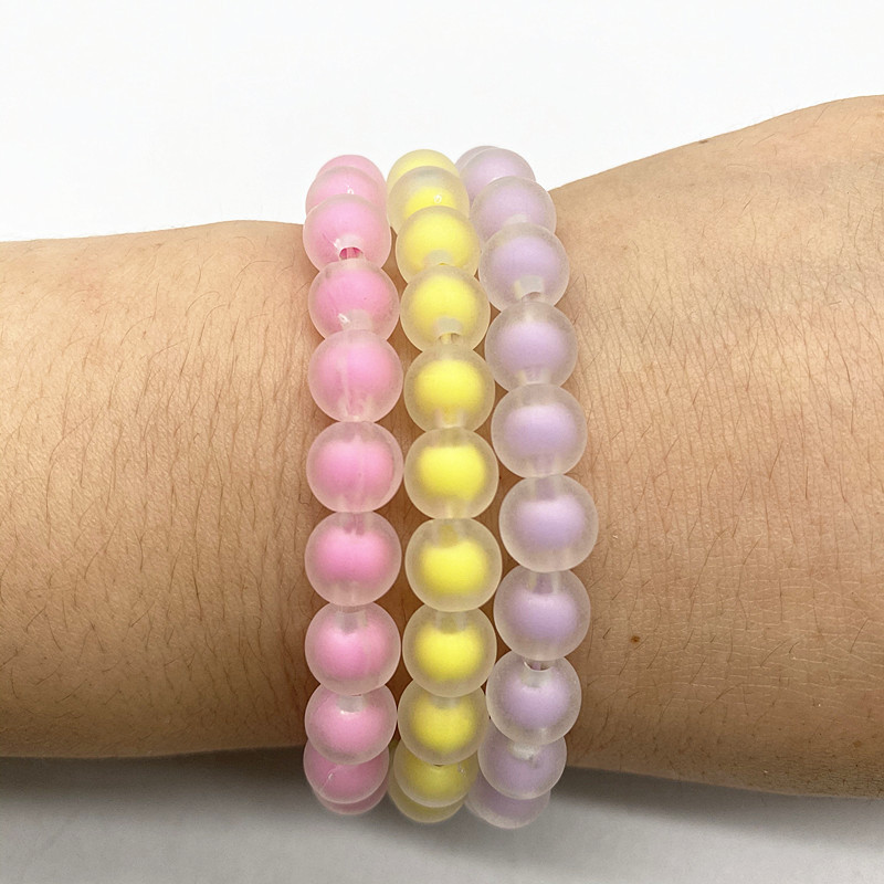 Jaunas 8mm.10mm 12mm caurspīdīgas iekšējās krāsas akrila krelles, brīvas starplikas krelles rotaslietu izgatavošanai, DIY apģērbu aksesuāri