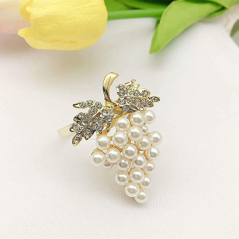 12 tk Pearl salvrätiku rõngad kulla viinamarja kujuga salvrätiku pandla hoidja salvrätikuhoidja pulmapeo lauakaunistus salvrätiku pandlad