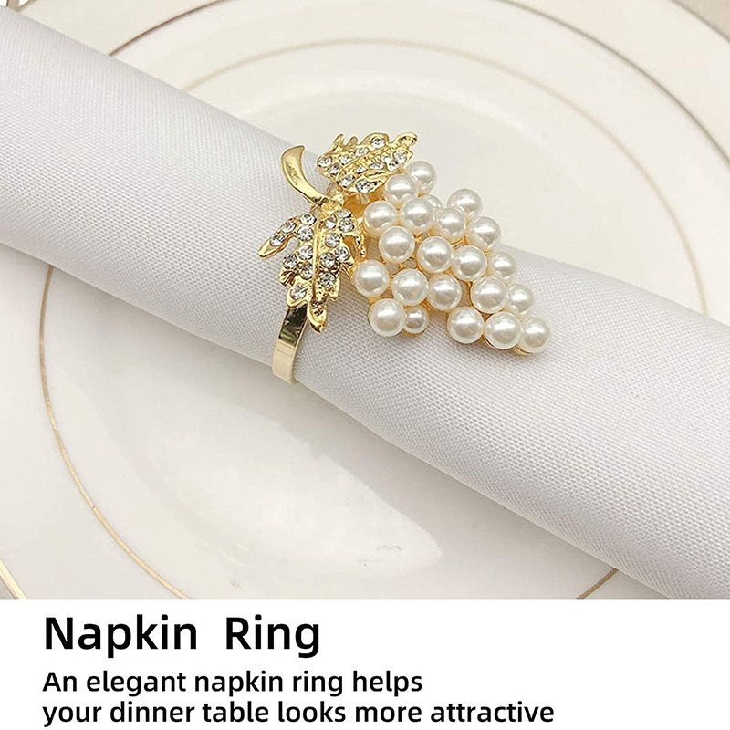 12 tk Pearl salvrätiku rõngad kulla viinamarja kujuga salvrätiku pandla hoidja salvrätikuhoidja pulmapeo lauakaunistus salvrätiku pandlad