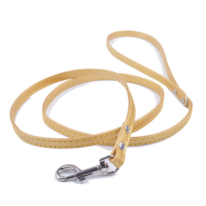 Tugevast Pu-nahast koerarihmad Väikeste lemmikloomade jalutusrihm, reguleeritav 47-tolline koerapliiatsid kutsikate lemmikloomatarbed Must roosa punane sinine lilla