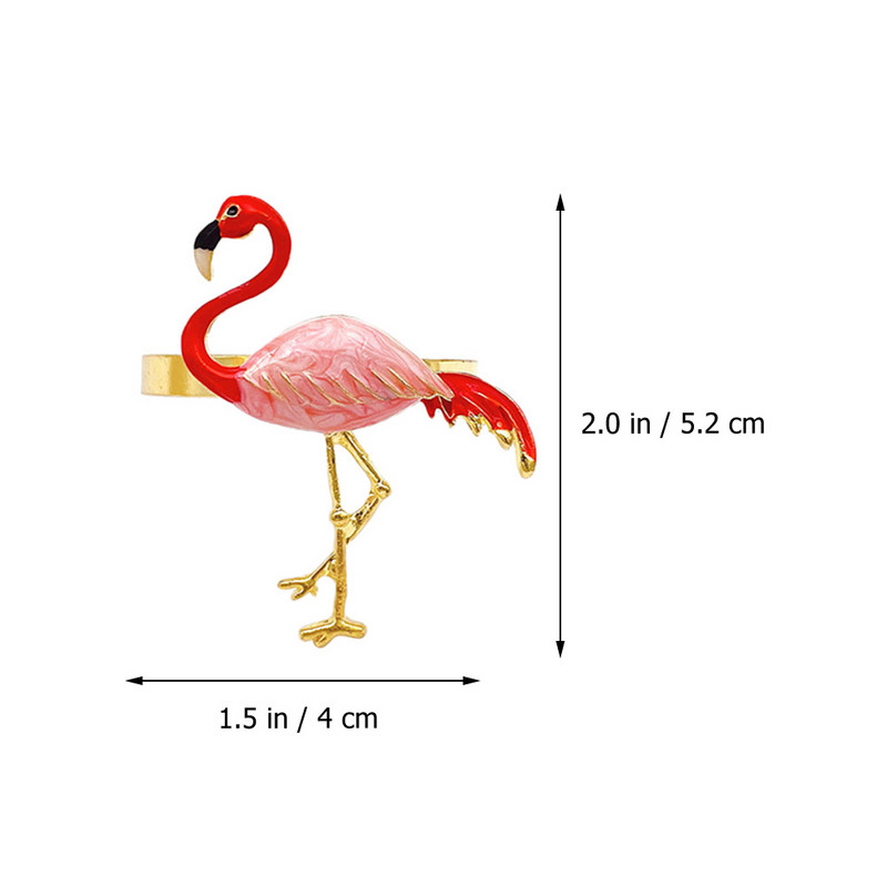 6 vnt Gimimo dekoro servetėlių sagtys Havajai dovanų servetėlių žiedų laikiklis Raudoni žiedai servetėlių žiedai blizgūs flamingo servetėlių sagtys