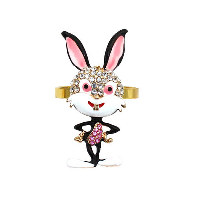 8 tk valge jänku salvräti sõrmus lihavõttesalvräti pandla metallist kullast salvräti sõrmuse hoidjad lihavõttepühade jaoks koduköögi lauakaunistuseks HWH88