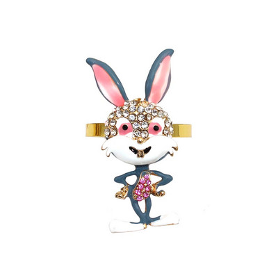 8 tk valge jänku salvräti sõrmus lihavõttesalvräti pandla metallist kullast salvräti sõrmuse hoidjad lihavõttepühade jaoks koduköögi lauakaunistuseks HWH88