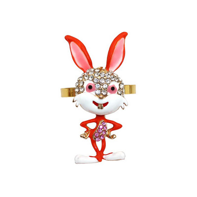 8 tk valge jänku salvräti sõrmus lihavõttesalvräti pandla metallist kullast salvräti sõrmuse hoidjad lihavõttepühade jaoks koduköögi lauakaunistuseks HWH88