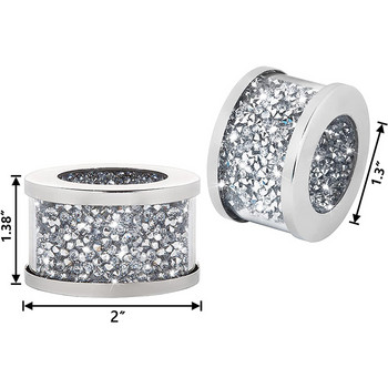 Сребърен диамантен стъклен държач за салфетки Рамка от неръждаема стомана, кристални сребърни пръстени за салфетки, комплект от 4 части, Glam Serviette катарама Clo