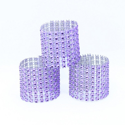 10gab Tīkla urbjmašīnas salvešu gredzeni ar dimantiem kāzu galda dekorēšanai kāzu dvieļu gredzeni vakariņu galda dekoru salvešu turētājs