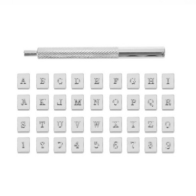 36 τεμ. DIY κιτ πρεσαρίσματος ψηφιακών γραμματοσήμων Χειροποίητο σετ γραμματοσήμων με ανάγλυφο αλφάβητο Πολυλειτουργικό ανθεκτικό για δερμάτινο εργαλείο χειροτεχνίας