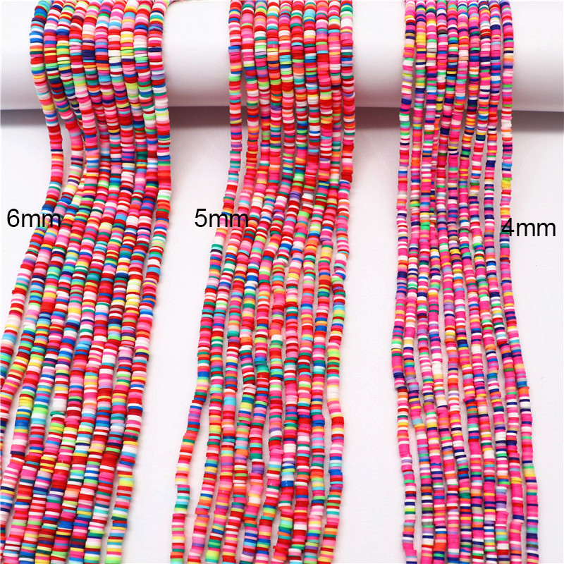 Polimēru māla krelles, 4-6 mm