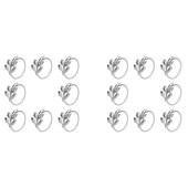 16GAB lapu salvešu gredzeni Metāla sudraba salvešu turētāja galda salvešu gredzeni pusdienu galda ballītēm ikdienā