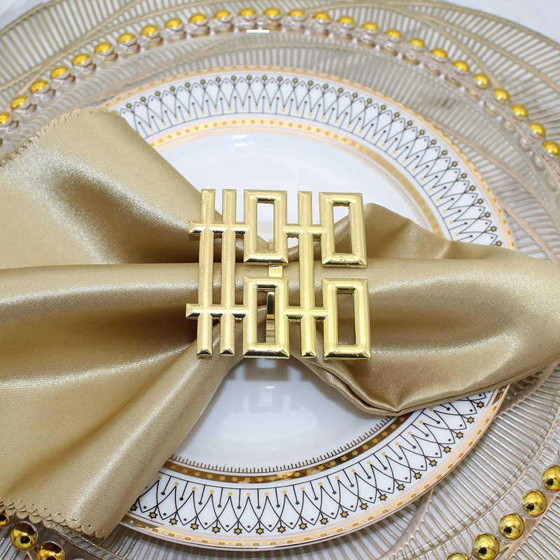 8 tk Hiina stiilis pulmarätiku sõrmused kuldsed salvrätikuhoidja pulmadeks pruudi dušš Beebi dušilaua sisekujundus (Xi Zi) HWM223