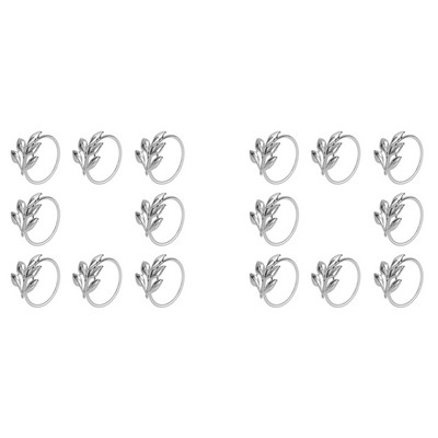 16 TK lehtedest salvrätikurõngad metallist hõbedased salvrätikuhoidja laua salvrätikurõngad iga päev söögilauapidudeks