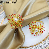 12Gb Koraļļu salvešu gredzeni Piekrastes salvešu turētāji kāzu ballītēm, svētku banketiem Ziemassvētku pusdienu galda dekorēšanai HWP06