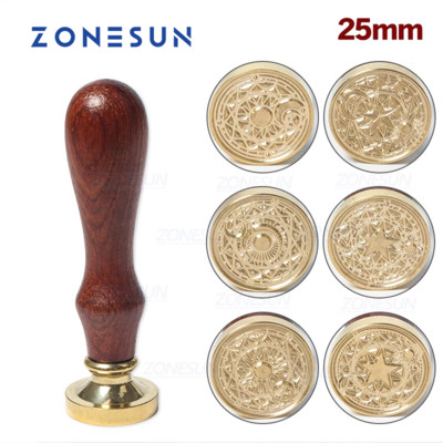 ZONESUN Badge Totem Seal Stamp with wood Handle for Gift Packing Letter Envelopes Parcels Wedding Invitations
