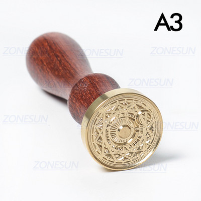 ZONESUN nozīmīte Totēma zīmogs ar koka rokturi dāvanu iesaiņošanai Vēstules Aploksnes Pakas Kāzu Ielūgumi