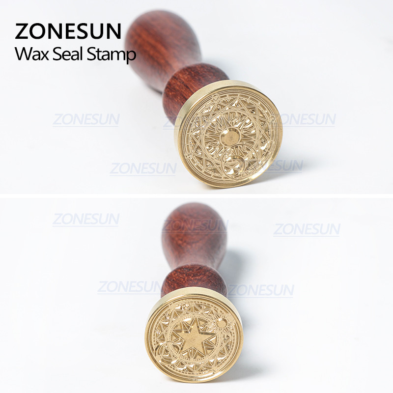 ZONESUN nozīmīte Totēma zīmogs ar koka rokturi dāvanu iesaiņošanai Vēstules Aploksnes Pakas Kāzu Ielūgumi