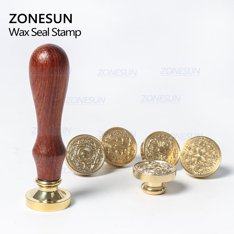 ZONESUN nozīmīte Totēma zīmogs ar koka rokturi dāvanu iesaiņošanai Vēstules Aploksnes Pakas Kāzu Ielūgumi