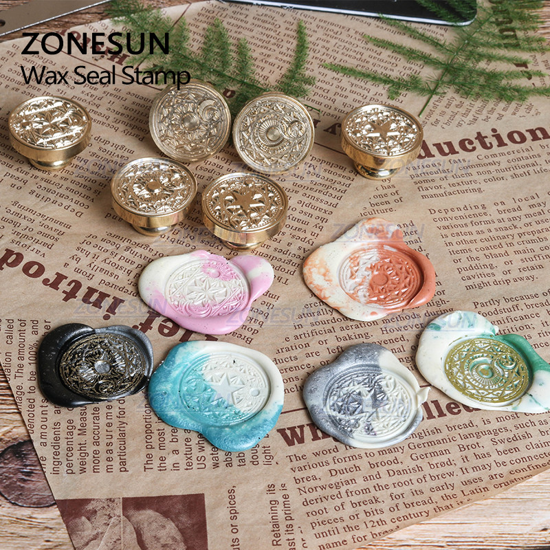 ZONESUN nozīmīte Totēma zīmogs ar koka rokturi dāvanu iesaiņošanai Vēstules Aploksnes Pakas Kāzu Ielūgumi