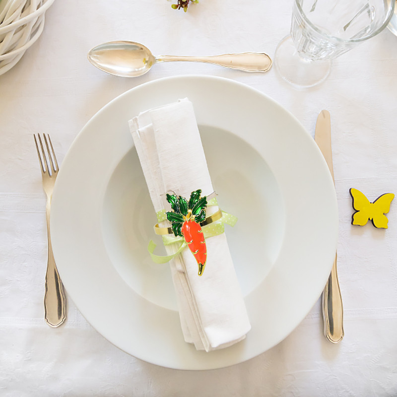 1/2gab Lieldienu burkānu salvešu gredzenu turētājs Sākums Galda salvešu gredzenu noformējums Priecīgu Lieldienu festivāls Ballīte Viesnīcas Restorāna piederumi