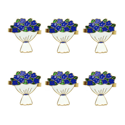 6Gb. Ziedu salvešu gredzeni Valentīndienas galda noformējums kāzu ballīšu rotājumi Līgavu dušas galda dekors salvešu turētāji HWE56