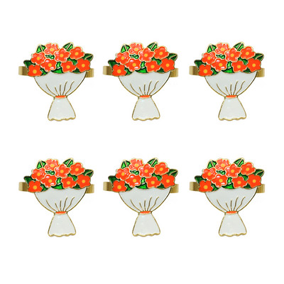 6Gb. Ziedu salvešu gredzeni Valentīndienas galda noformējums kāzu ballīšu rotājumi Līgavu dušas galda dekors salvešu turētāji HWE56