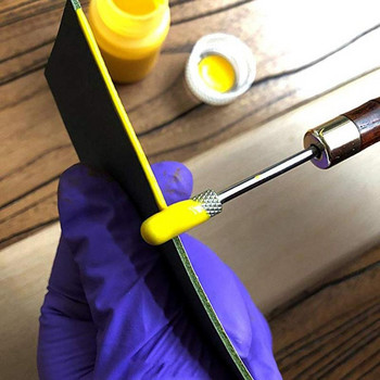 Месингова глава Направи си сам Leather Edge Treatment Roller Pen Pen Sandalwood Edge Oil Pen DIY Leathercraft Processing Accessories Tools