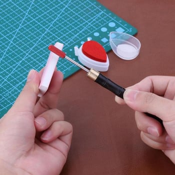 Месингова глава Направи си сам Leather Edge Treatment Roller Pen Pen Sandalwood Edge Oil Pen DIY Leathercraft Processing Accessories Tools