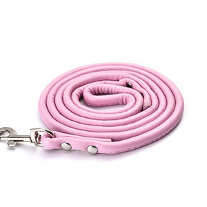 Mīkstas ādas siksna suņiem pastaigām un treniņiem 120*1.0cm PU ādas kucēnam maza suņu kaķa pavada Melna sarkana zila dzeltena