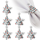 Ziemassvētku eglītes salvešu gredzeni Ziemassvētku stila salvešu gredzens metāla elegants salvešu gredzeni salvešu turētājs Ziemassvētku brīvdienām ziemai