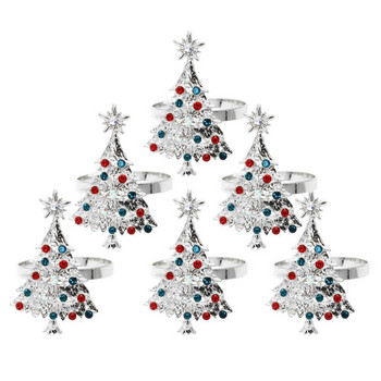 Коледно дърво Пръстени за салфетки Коледен стил Пръстен за салфетки Метални елегантни пръстени за салфетки Държач за салфетки за Коледа Празник Зима