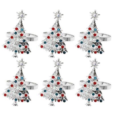 Ziemassvētku eglītes salvešu gredzeni Ziemassvētku stila salvešu gredzens metāla elegants salvešu gredzeni salvešu turētājs Ziemassvētku brīvdienām ziemai