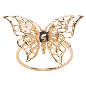 Salvešu gredzenu komplekts no 4 zelta Butterfly salvešu gredzeni Salvešu turētāji kāzu banketu vakariņām Decor Favor Tabletop Adornment Holde