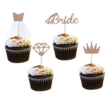 8бр. Сватбени консумативи Торти за торта за годеж Сватбено парти Bride To Be Bride Tribal Bridal Shower Hen Party Cake Decor