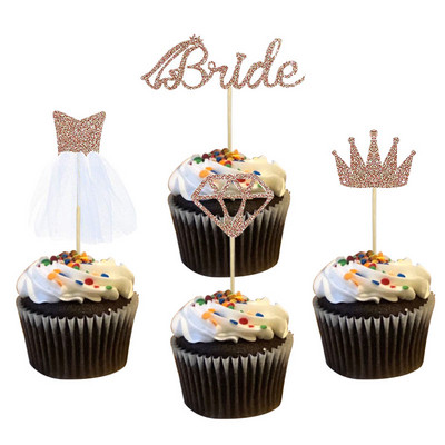 8 τμχ Είδη γάμου Toppers για τούρτα για αρραβώνα Bride To Be Bride Tribal Bridal Shower Hen Party Cake Decor