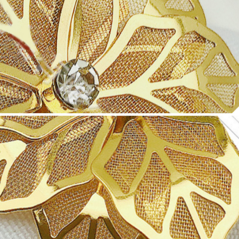 6Gb. Ziedu Dizaina Salvešu Gredzeni Metāla Zelta Salvete Sprādzes Salvetes Gredzena Turētājs Viesnīca Restorāns Kāzu ballīte Rietumu vakariņu galds