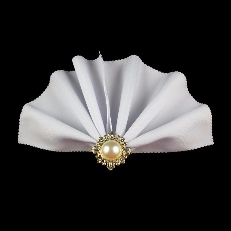 Nidalee pērļu metāls zelta sudraba salvešu gredzeni zieds lielapjoma kāzām zils virtuves turētājs banketu vakariņām dimanta dekors 12gab