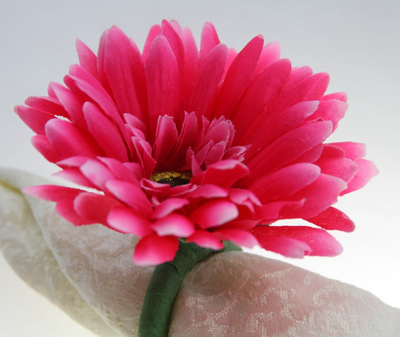 rokām darināts zīda ziedu salvetes gredzens, salvešu turētājs daudzās krāsās