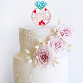 Ново предложение Цветна горна част за сватбена торта, акрилна декорация на младоженеца, годежна торта, десерт, декорация на торта, сватбена декорация