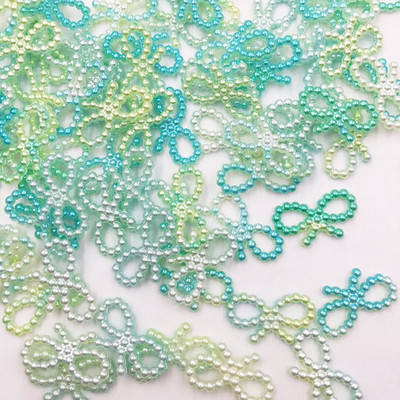 50gab Bēšs ABS sveķu pusapaļš zieds Bow Svešzemju Pērles Mākslai Plakana aizmugure Bez Hotfix Rhinestones Pērļu Kurpes Krelles DIY Tālrunis