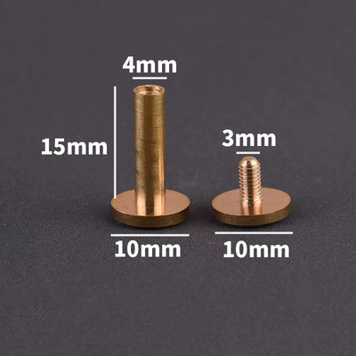 10 buc din alamă solidă, șuruburi Chicago, nituri pentru cuie, pentru album foto, crampoane din piele artizanale, centuri de fixare pentru portofel, capac de 10 mm