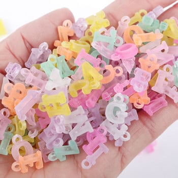 Lucia Crafts 100Pcs Letter Number Matte Transparent Plastic Loose Beads For DIY Jewellery κρεμαστά σκουλαρίκια Κατασκευή E0323