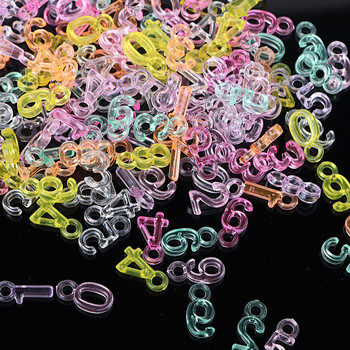 Lucia Crafts 100Pcs Letter Number Matte Transparent Plastic Loose Beads For DIY Jewellery κρεμαστά σκουλαρίκια Κατασκευή E0323