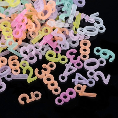 Lucia Crafts 100 tk tähtnumbriga matt läbipaistev plastist lahtised helmed meisterdamiseks ehete ripatskõrvarõngaste valmistamiseks E0323